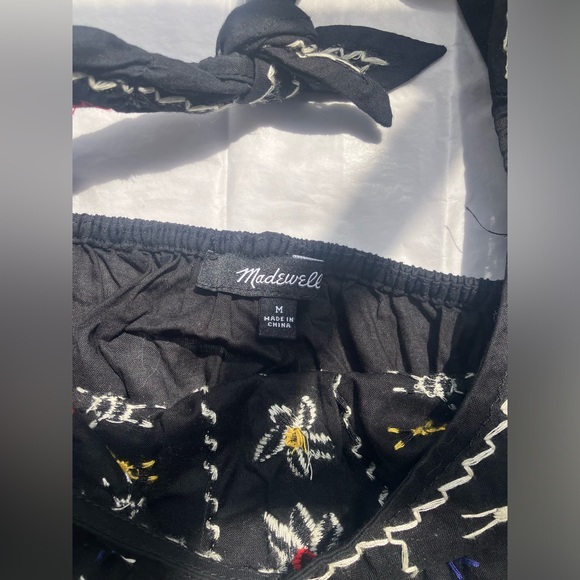 Madewell Embroidered Tie-Back Cutout Top - Picture 3 of 4